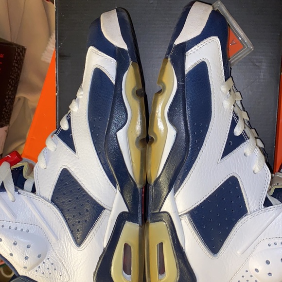 Air Jordan 6retro white/midnight navy blue/red sz9 - Picture 9 of 11